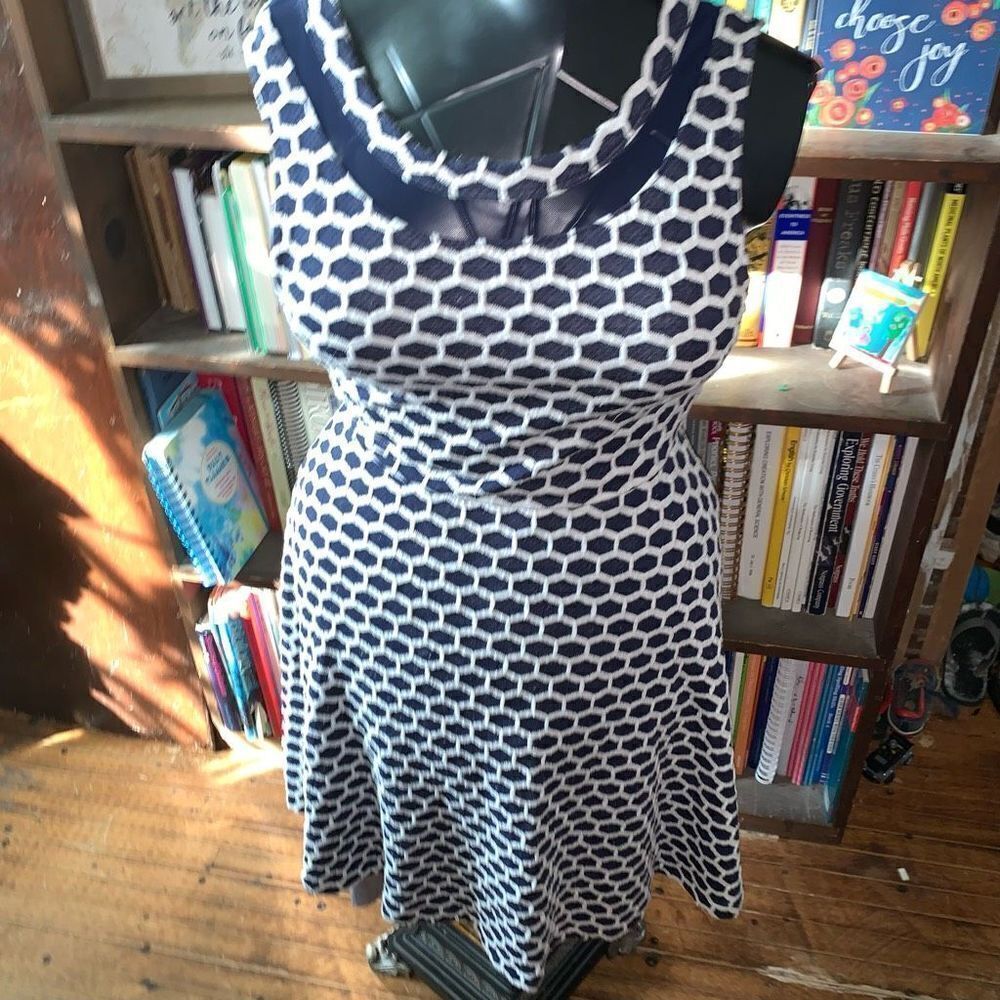 Pixley Stitchfix navy and white pinup girl fit and flare M dress